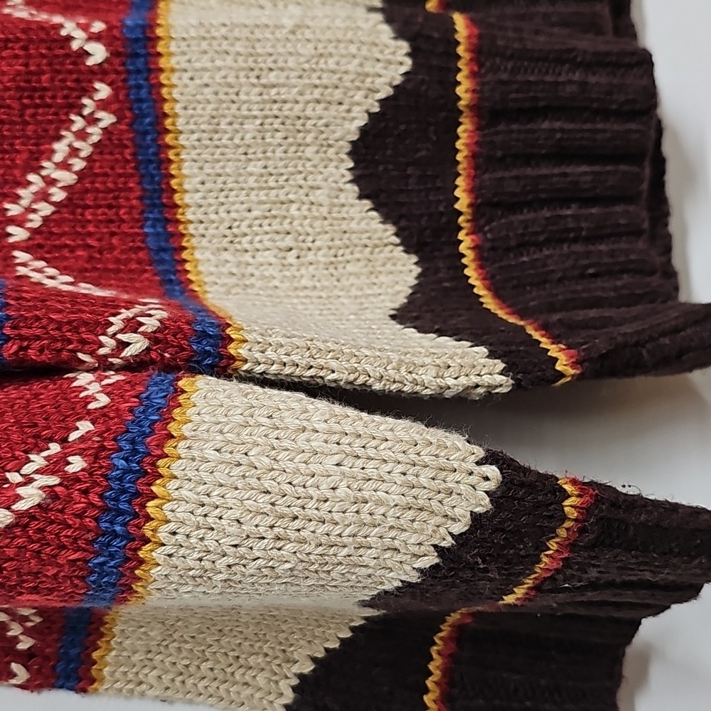 Vtg Lauren Ralph Lauren Brown Mock Neck Southwest Hand Knit Sweater Sz L, NEW - Picture 3 of 10